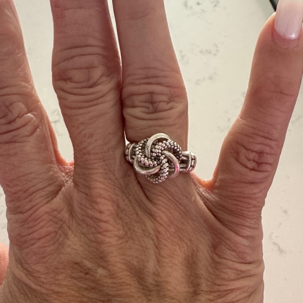 LAGOS Silver Beaded Knot RingLagos